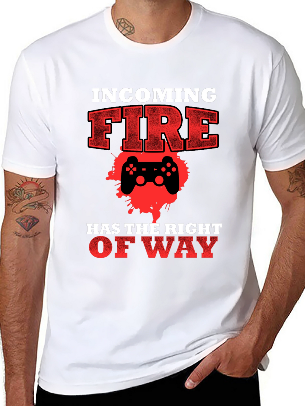 Incoming Fire Gamer T-Shirt - Right of Way