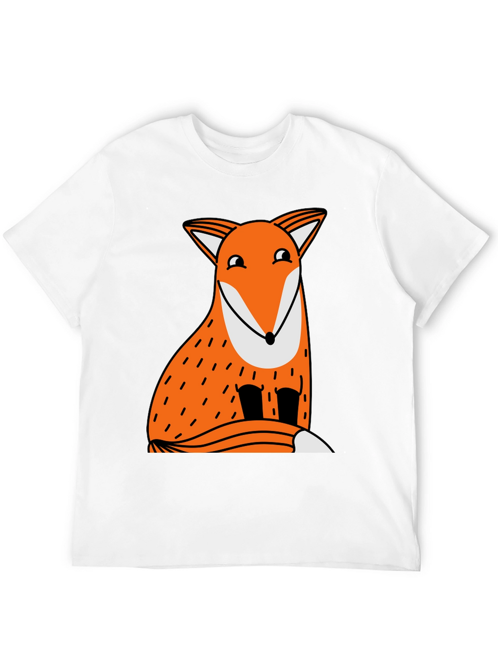 Funny Fox Graphic Tee - Black Cotton T-Shirt