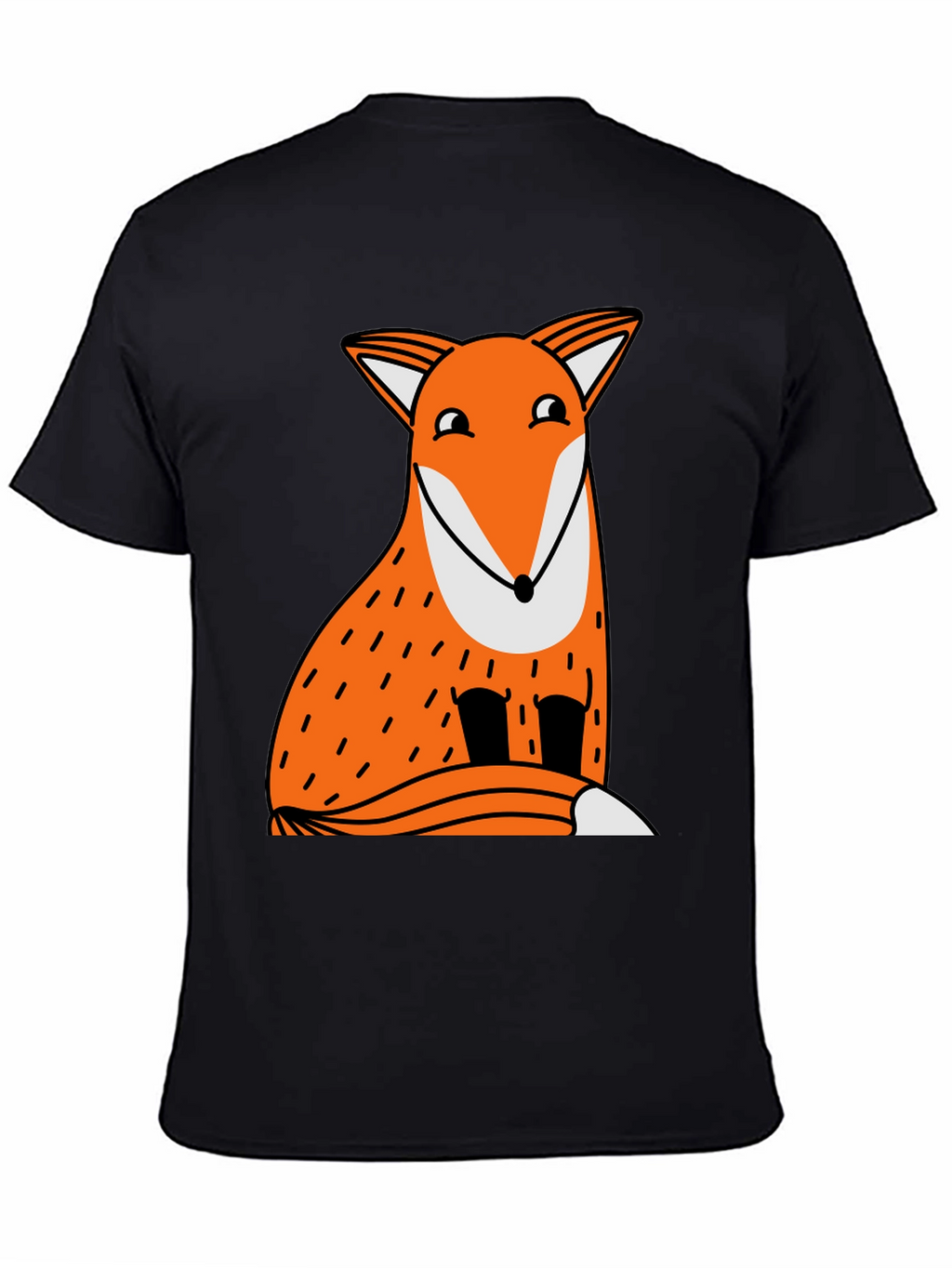 Funny Fox Graphic Tee - Black Cotton T-Shirt