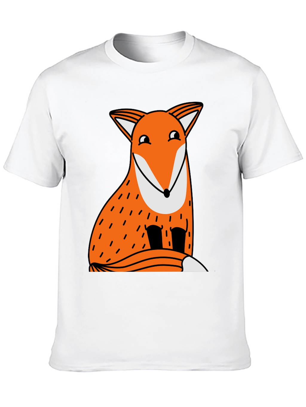 Funny Fox Graphic Tee - Black Cotton T-Shirt