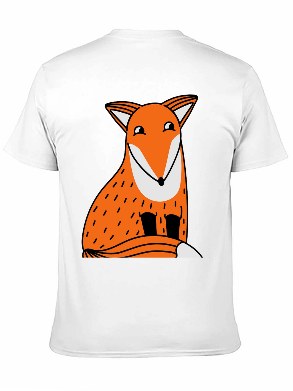 Funny Fox Graphic Tee - Black Cotton T-Shirt