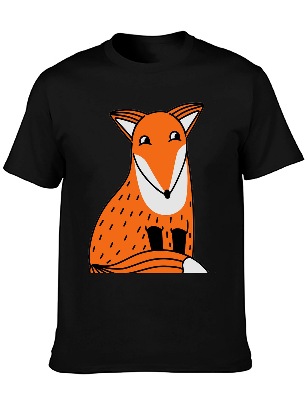 Funny Fox Graphic Tee - Black Cotton T-Shirt