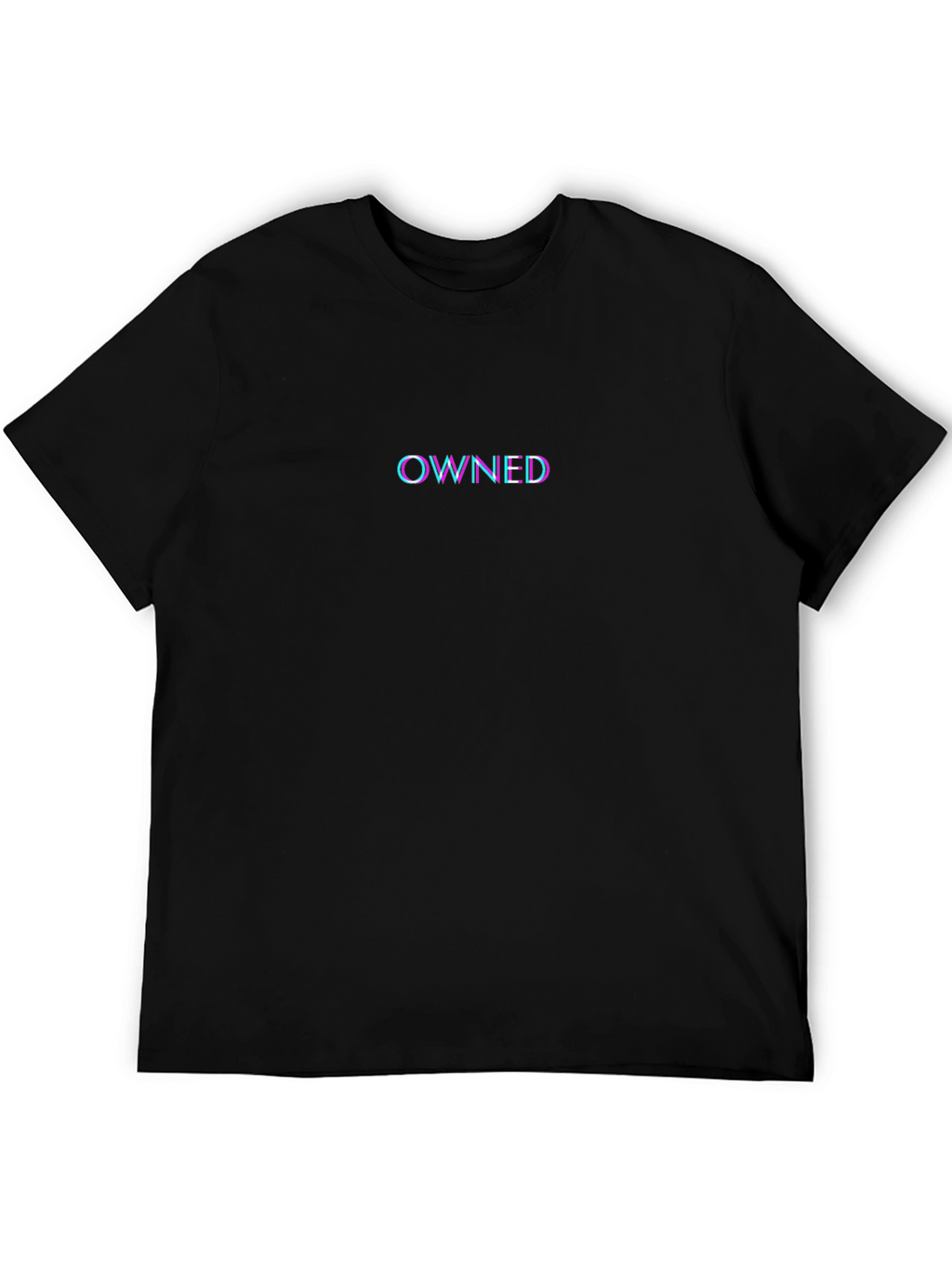 Owned Glitch Text Black T-Shirt