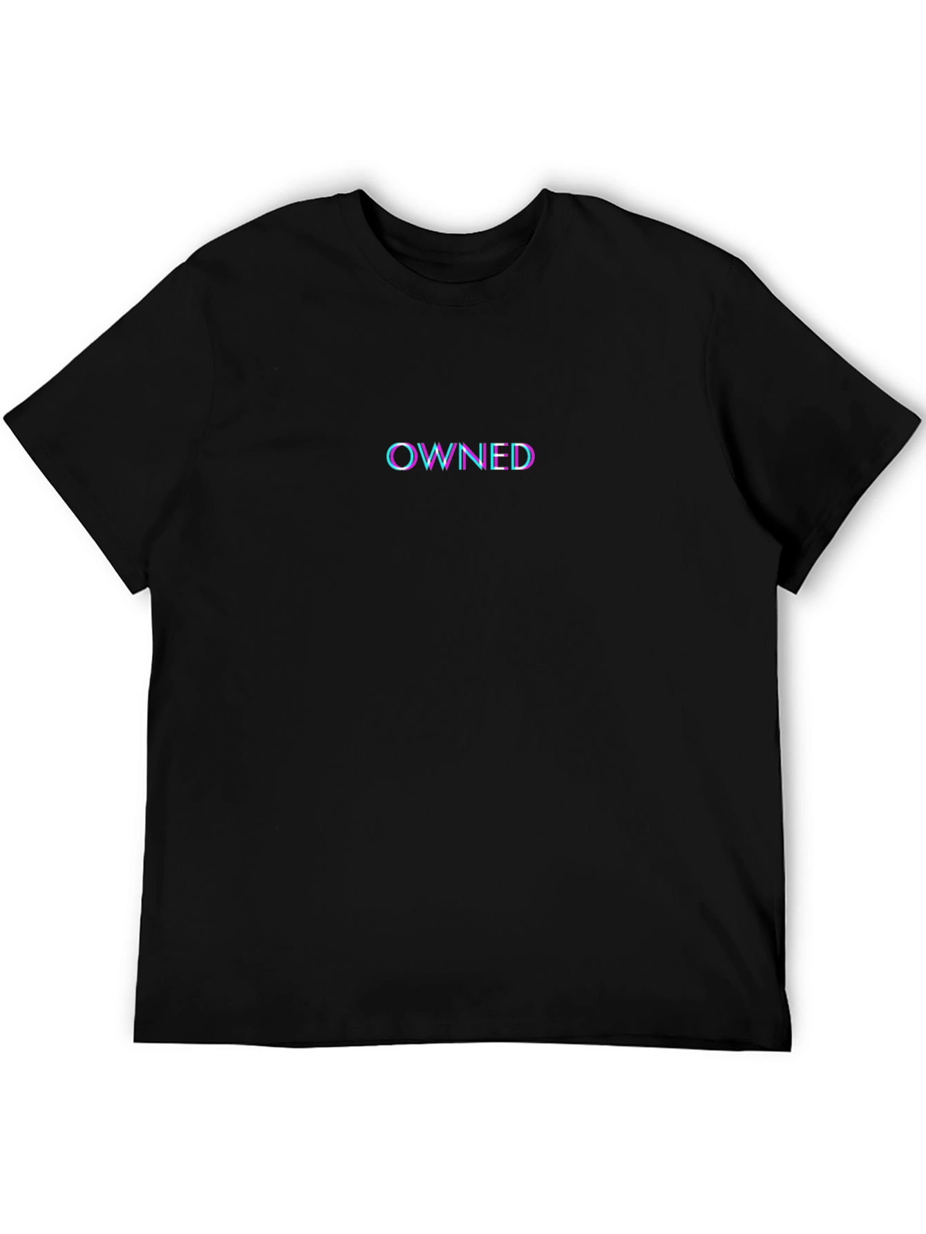 Owned Glitch Text Black T-Shirt