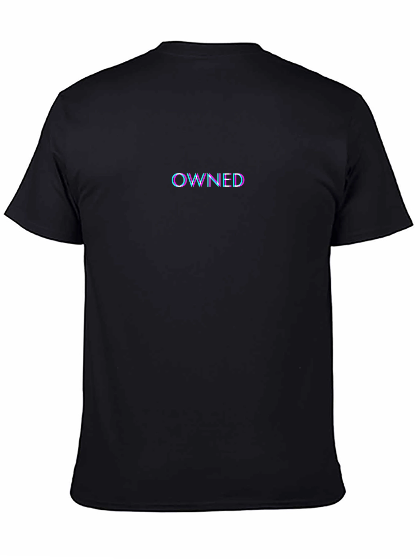 Owned Glitch Text Black T-Shirt