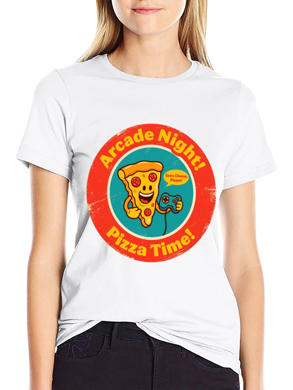 Arcade Night Pizza Time Graphic Tee