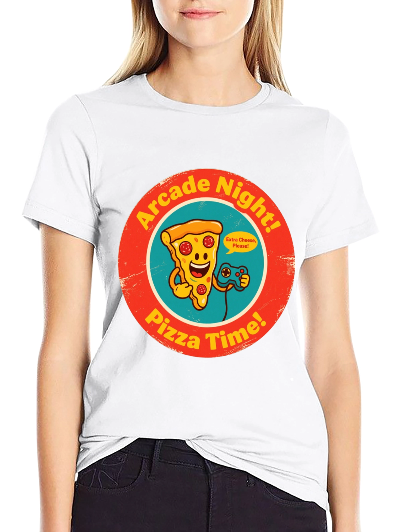 Arcade Night Pizza Time Graphic Tee