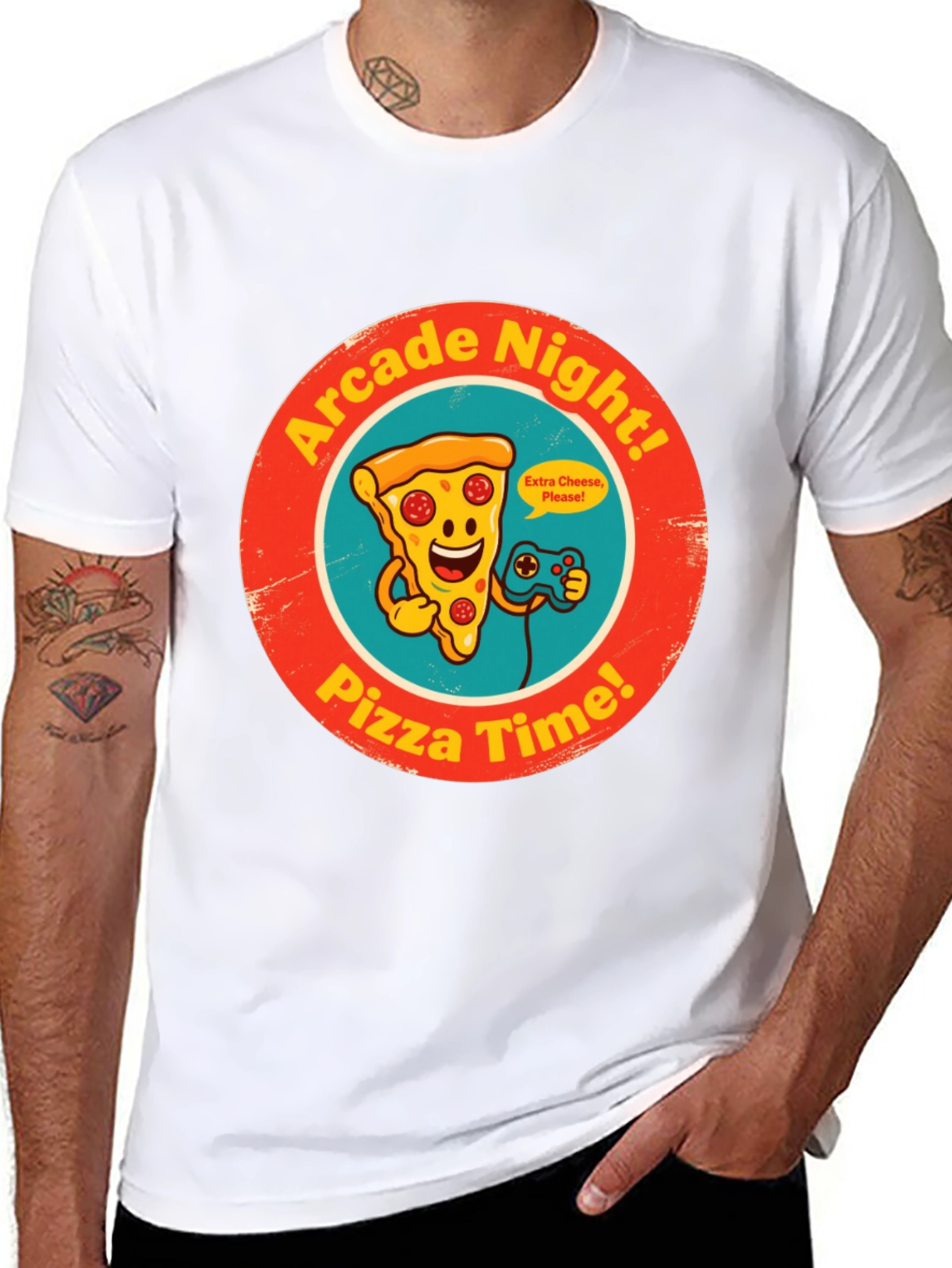 Arcade Night Pizza Time Graphic Tee
