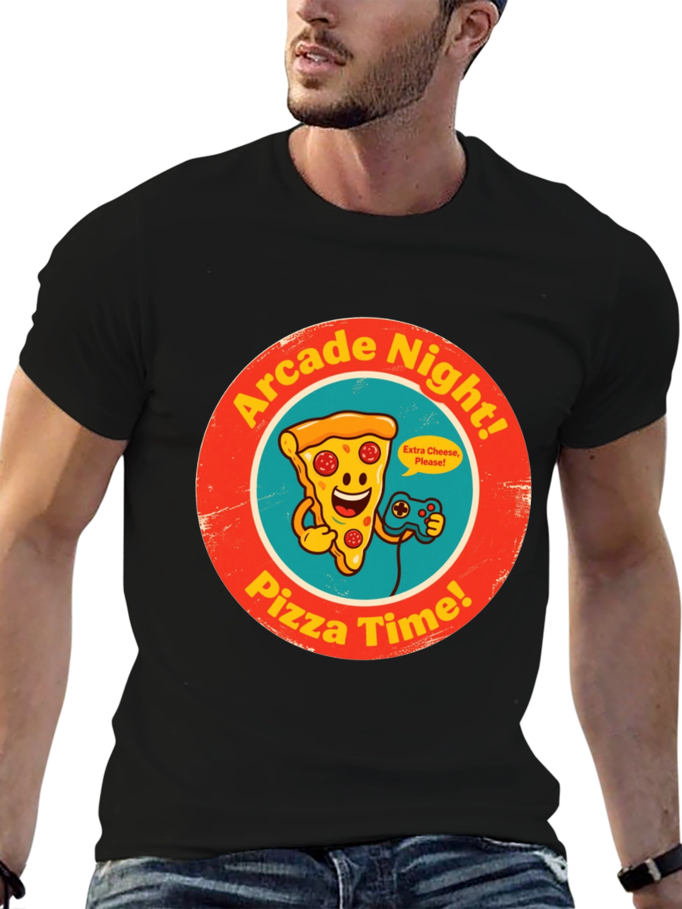 Arcade Night Pizza Time Graphic Tee