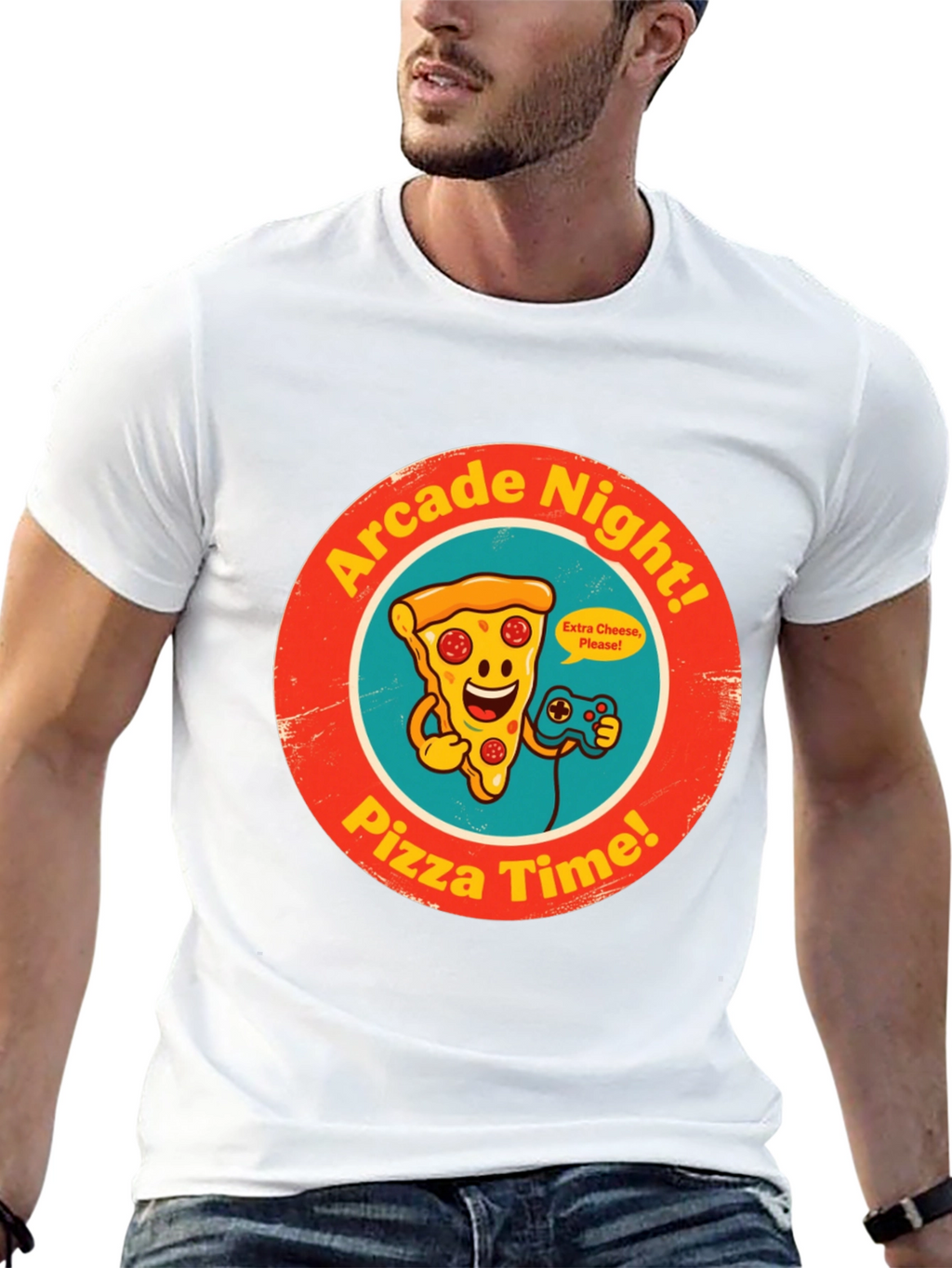 Arcade Night Pizza Time Graphic Tee