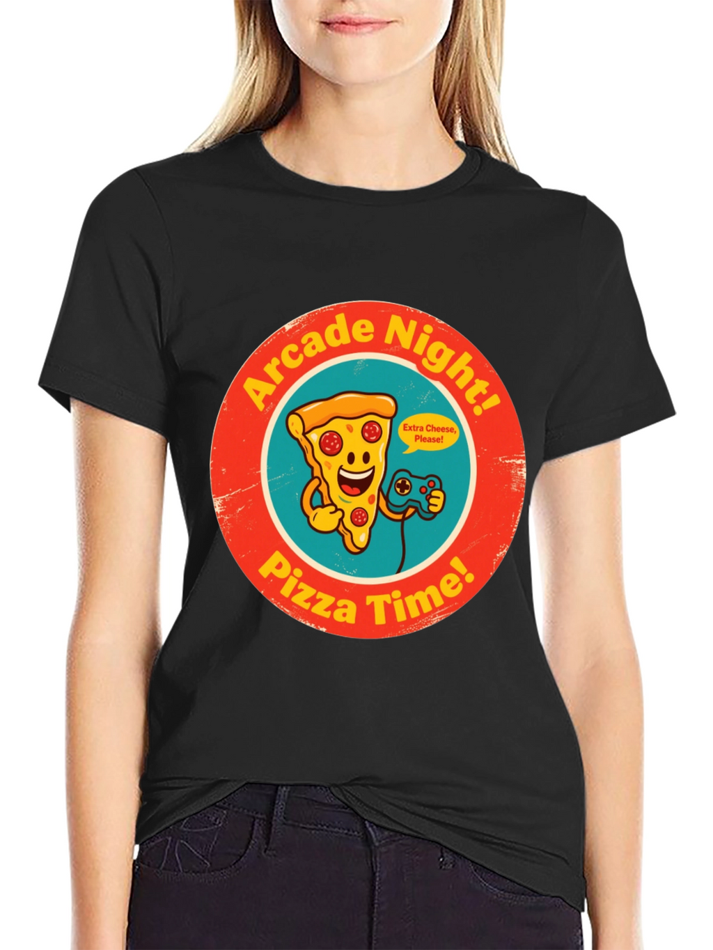 Arcade Night Pizza Time Graphic Tee