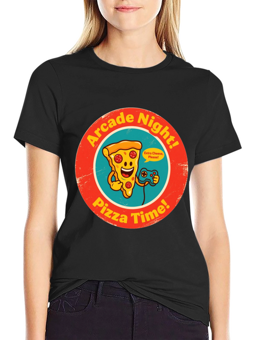 Arcade Night Pizza Time Graphic Tee