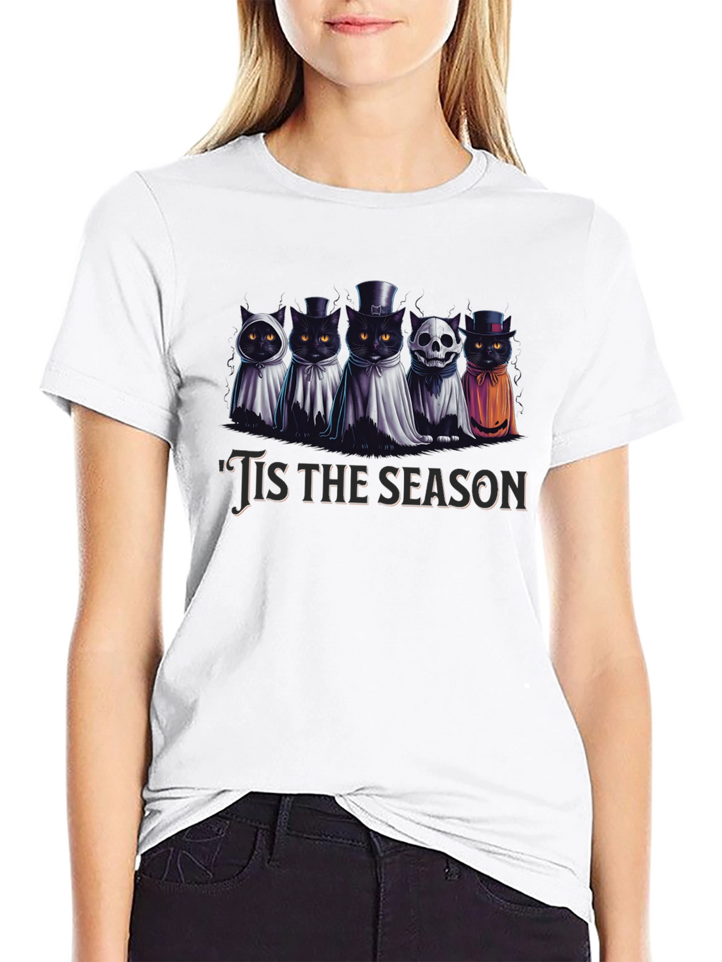 Spooky Cats Tis the Season Halloween T-Shirt