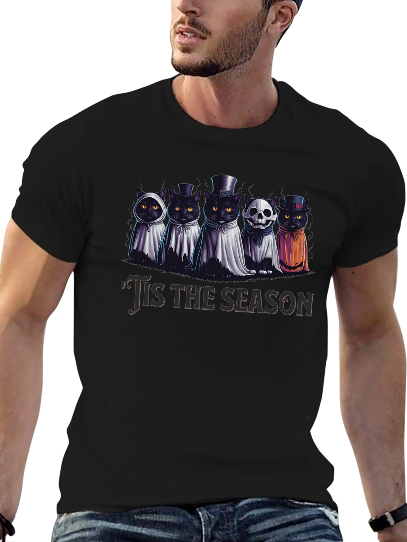 Spooky Cats Tis the Season Halloween T-Shirt