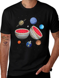 Planetary Watermelon Mens Graphic T-Shirt