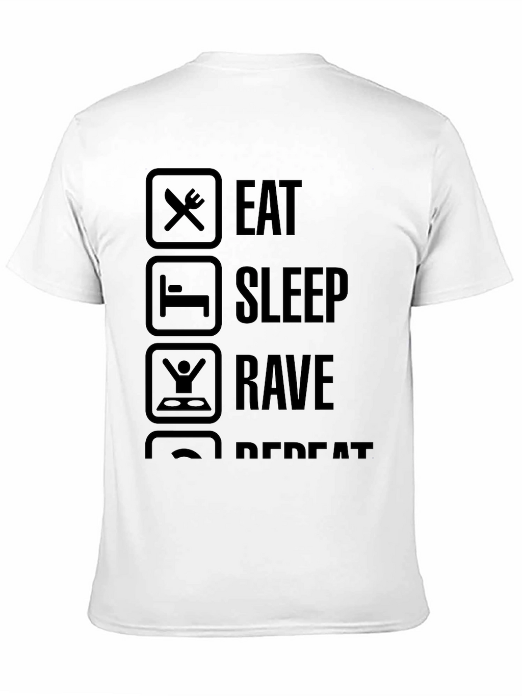 Eat Sleep Rave Repeat Black Graphic Tee