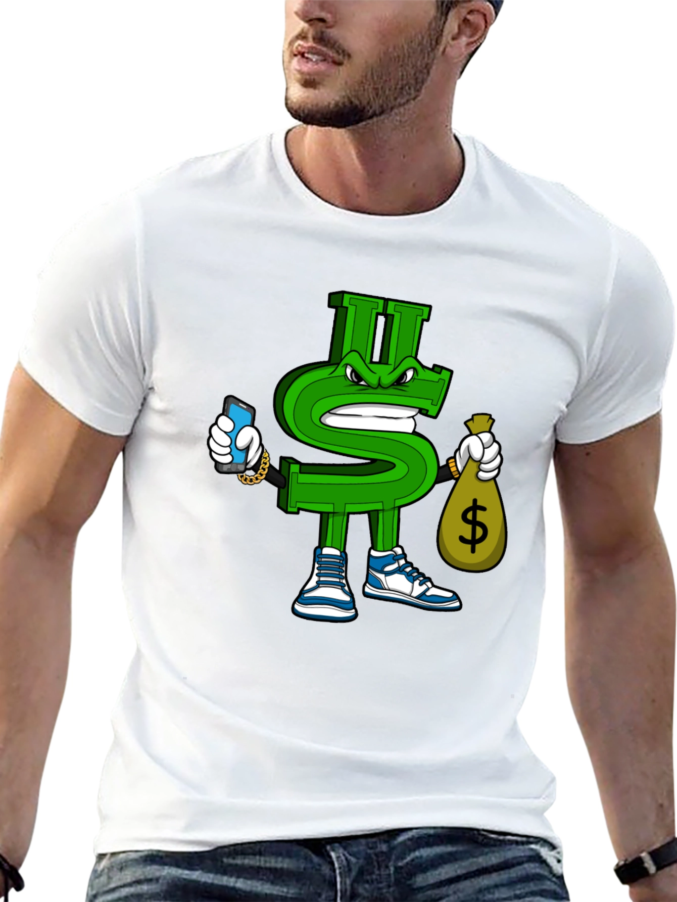 Dollar Sign Graphic T-Shirt - Streetwear Style