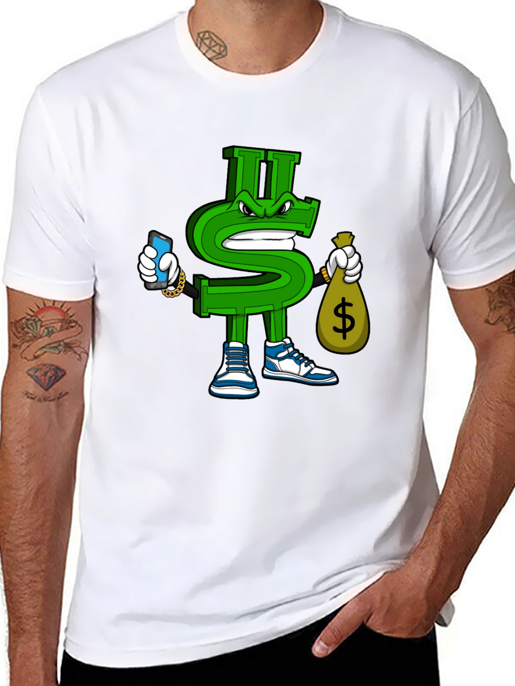 Dollar Sign Graphic T-Shirt - Streetwear Style