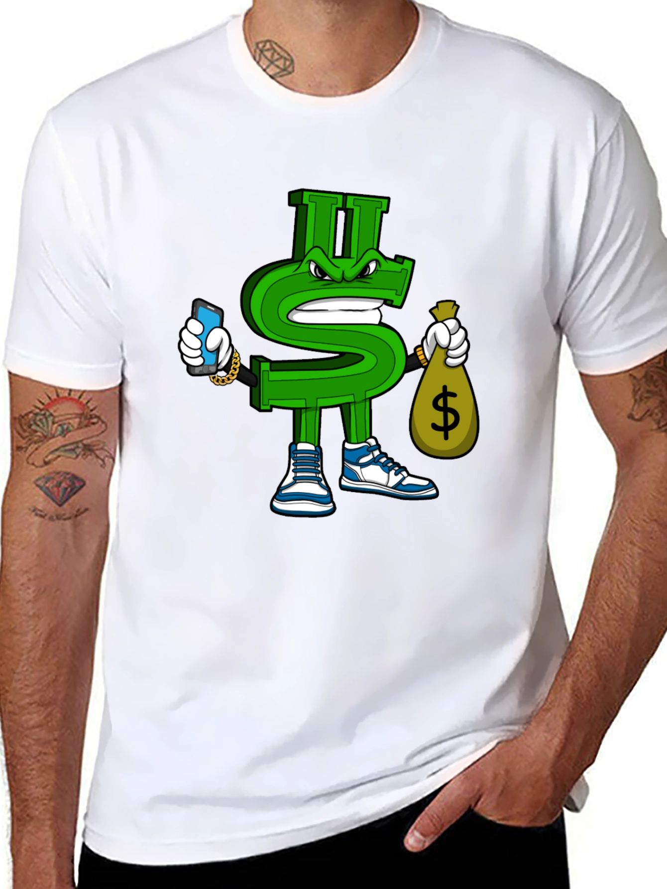 Dollar Sign Graphic T-Shirt - Streetwear Style
