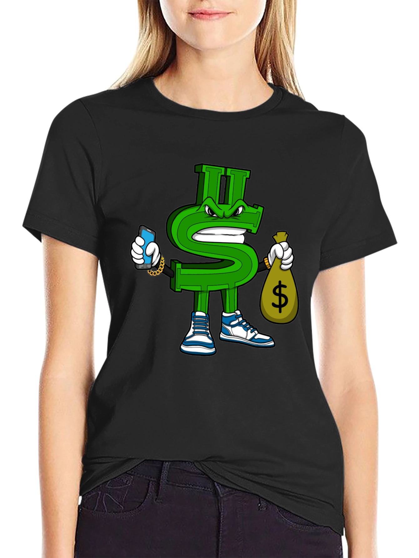 Dollar Sign Graphic T-Shirt - Streetwear Style