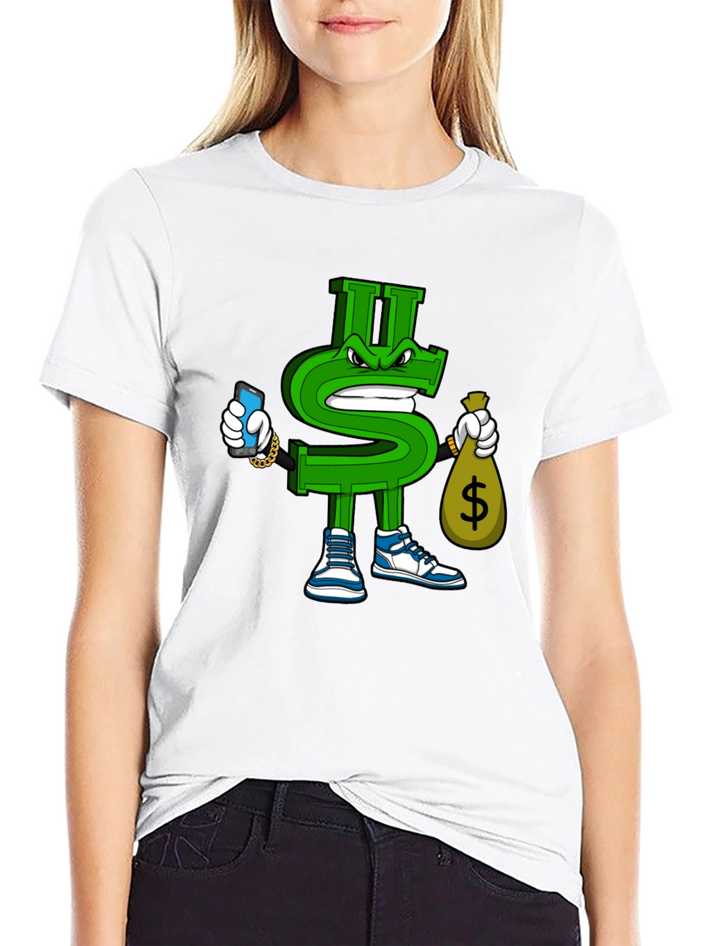 Dollar Sign Graphic T-Shirt - Streetwear Style