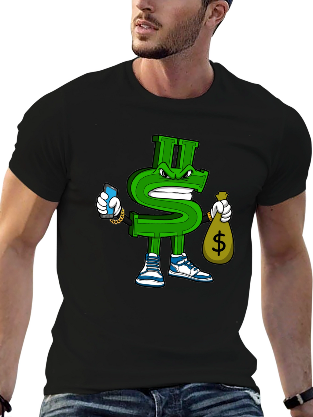 Dollar Sign Graphic T-Shirt - Streetwear Style