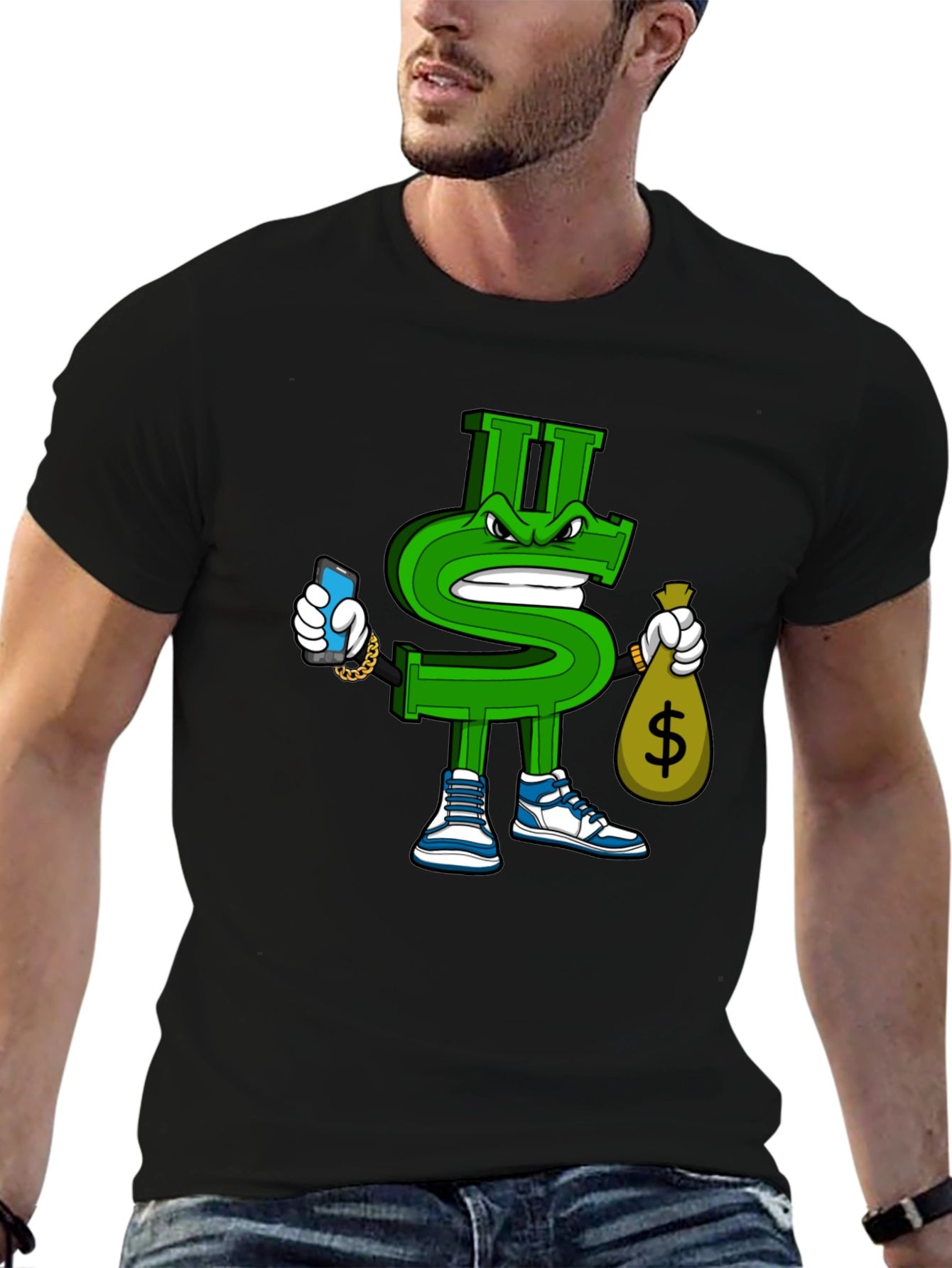 Dollar Sign Graphic T-Shirt - Streetwear Style