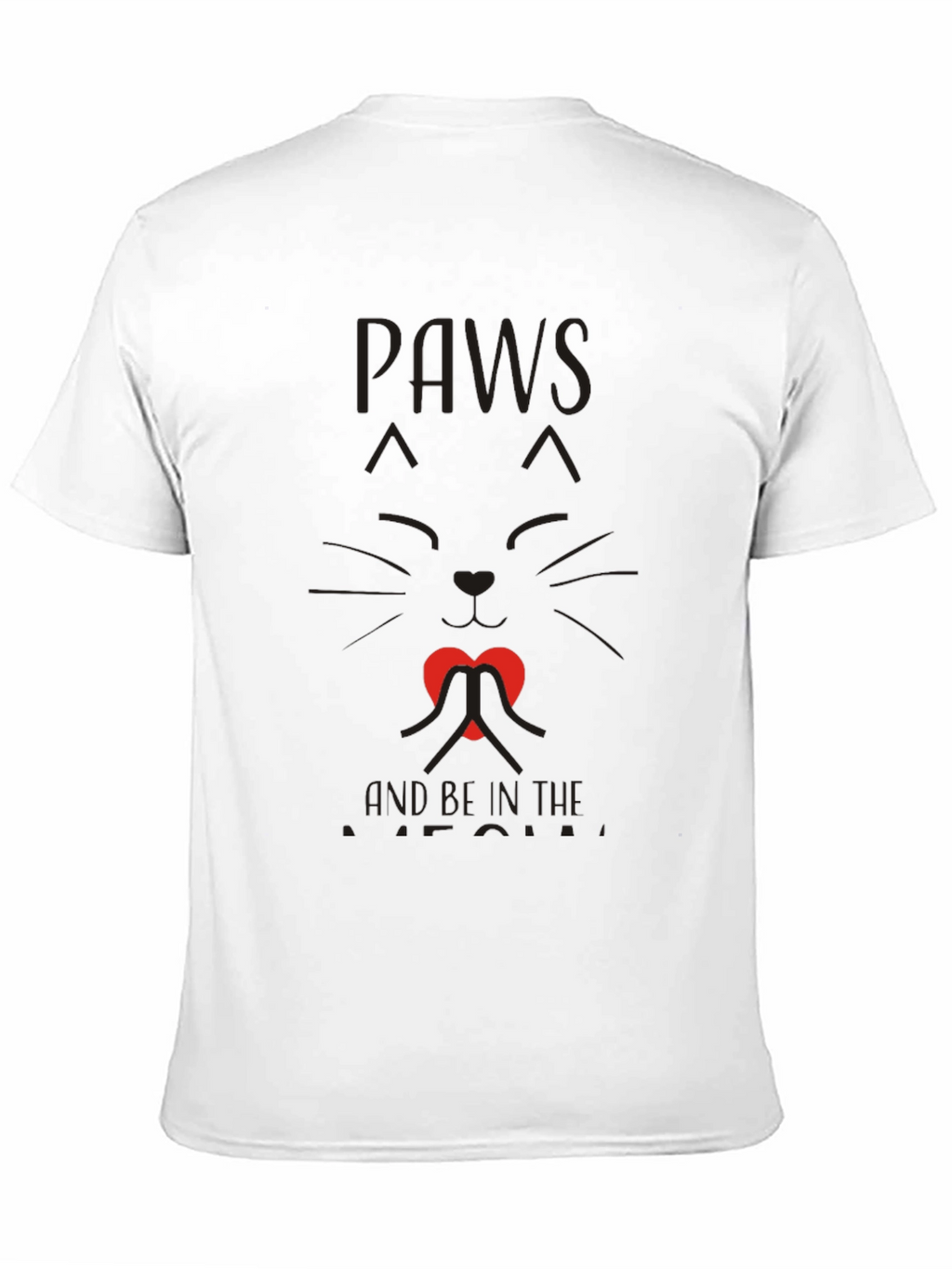 Paws and Love Cat Graphic Tee - Black