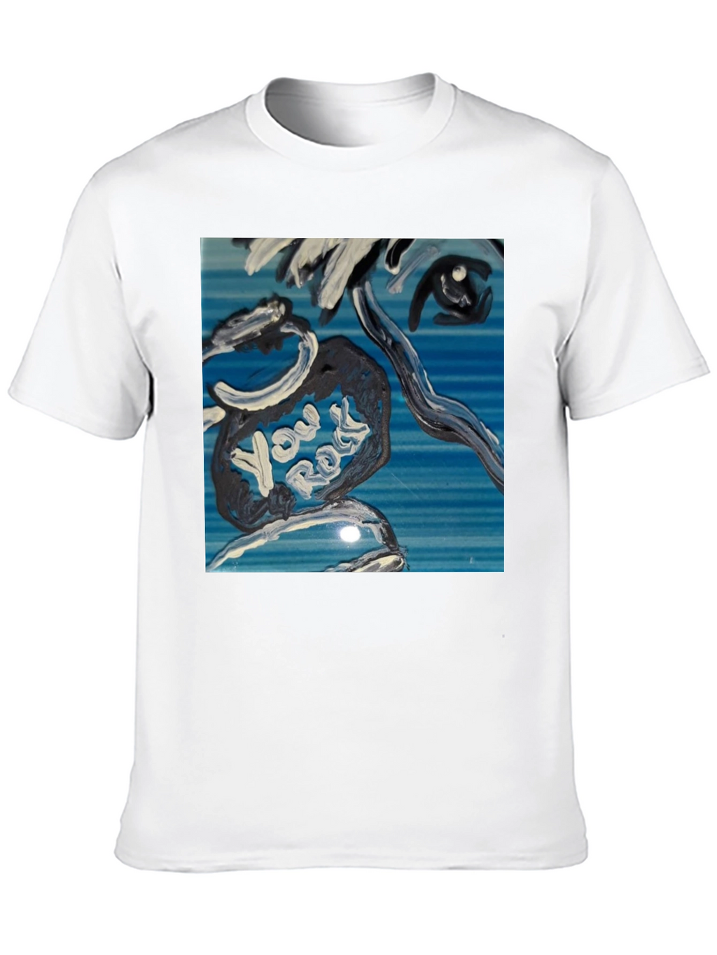 Abstract You Rock Graphic Black T-Shirt