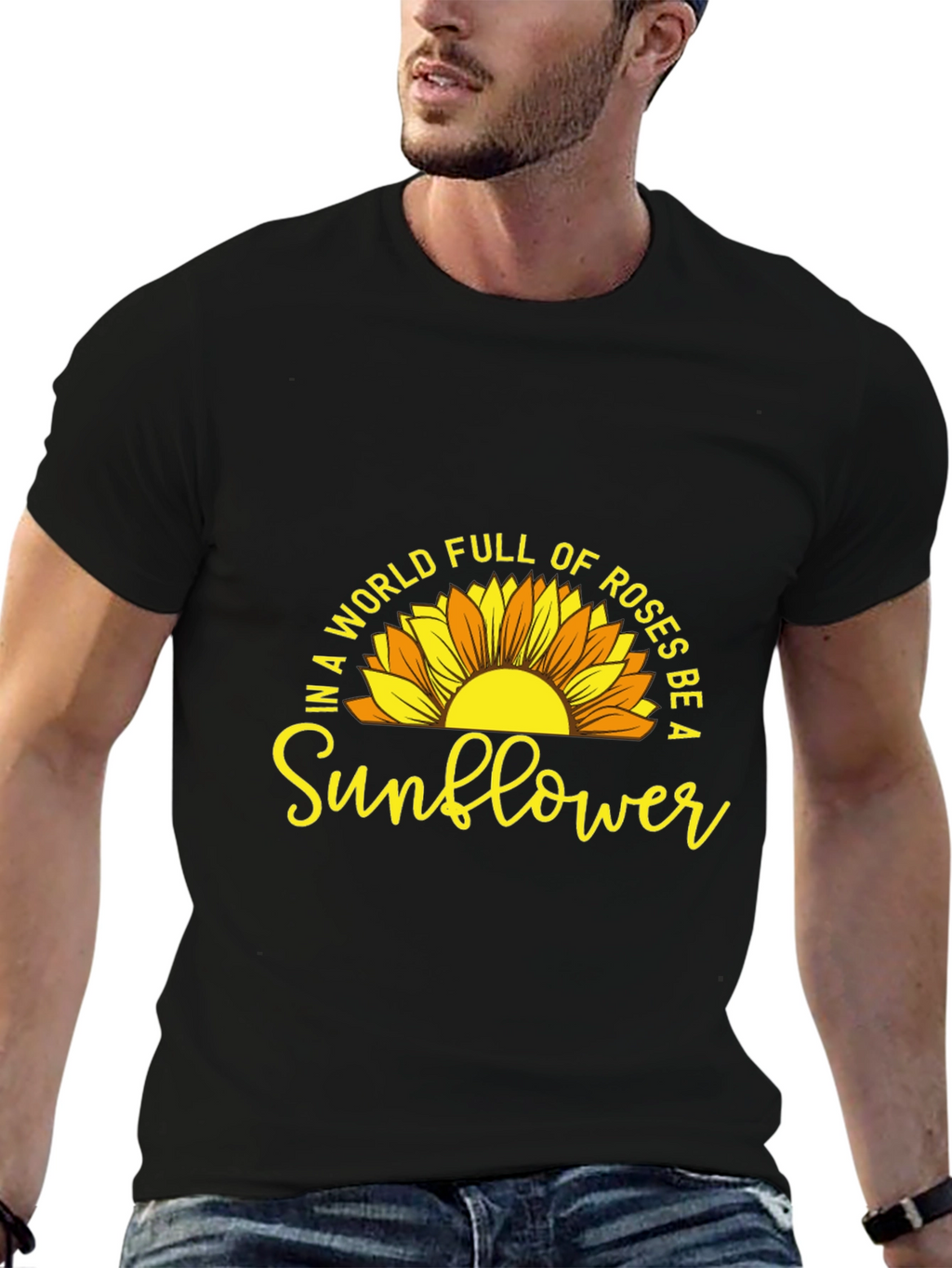 Be a Sunflower Graphic T-Shirt - Positive Vibes
