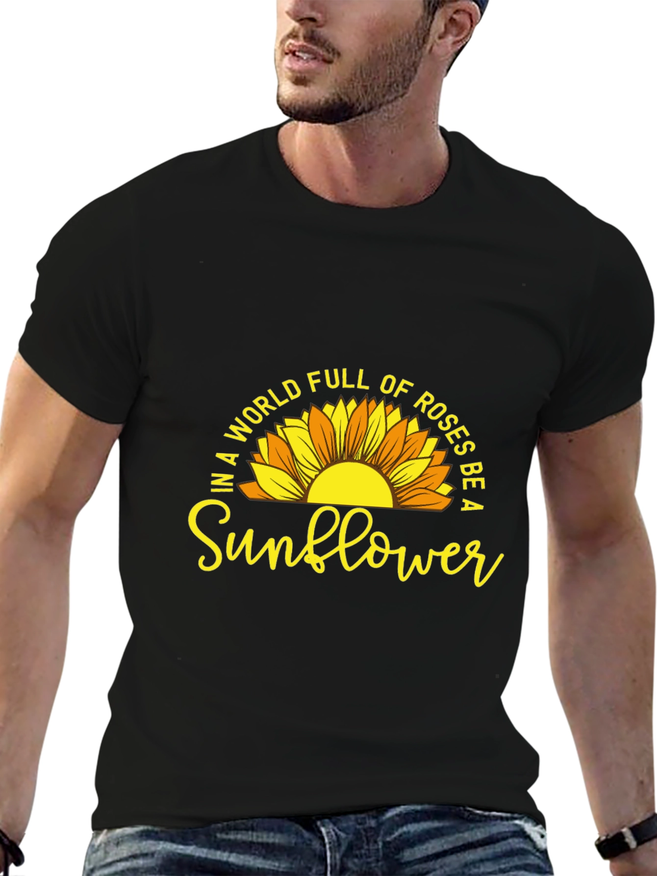 Be a Sunflower Graphic T-Shirt - Positive Vibes