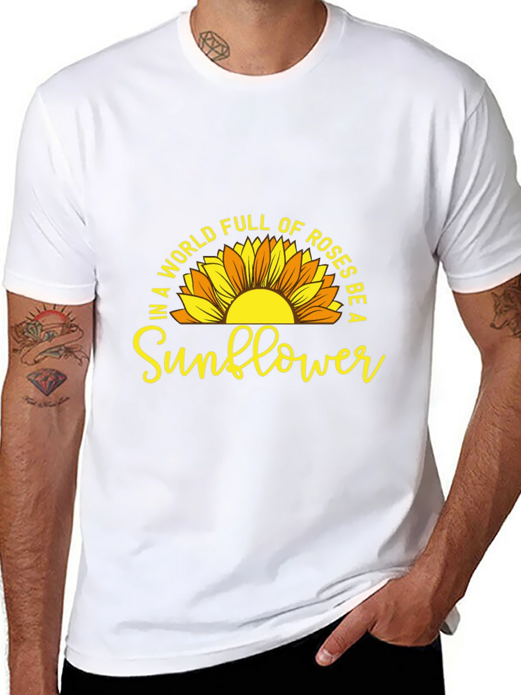 Be a Sunflower Graphic T-Shirt - Positive Vibes