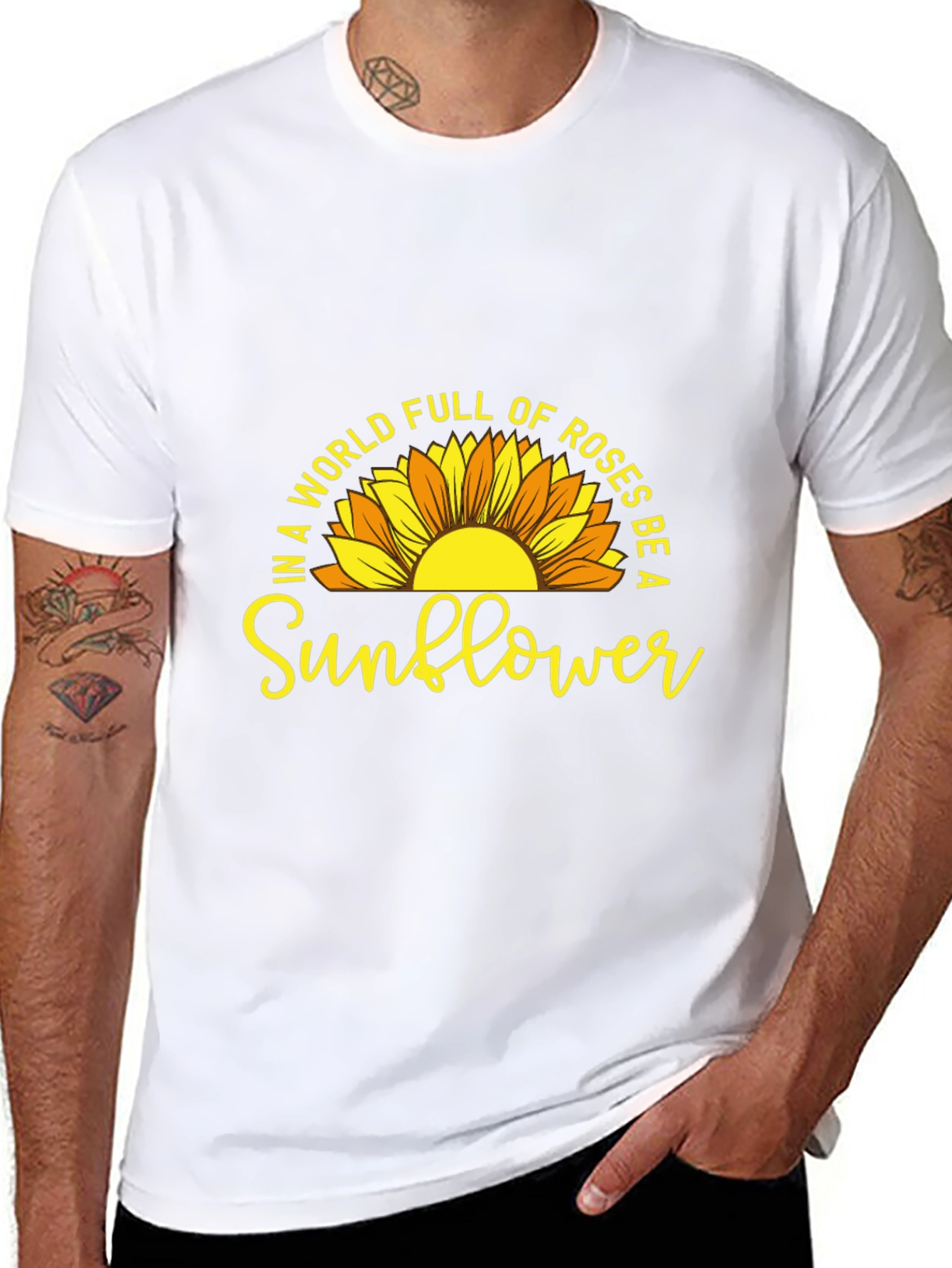 Be a Sunflower Graphic T-Shirt - Positive Vibes
