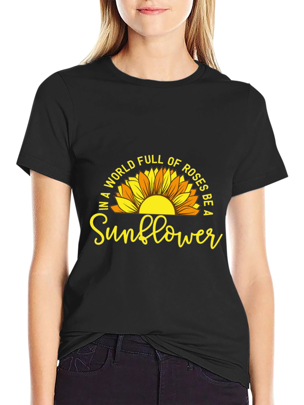 Be a Sunflower Graphic T-Shirt - Positive Vibes