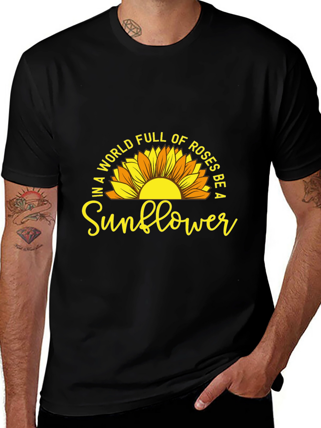 Be a Sunflower Graphic T-Shirt - Positive Vibes