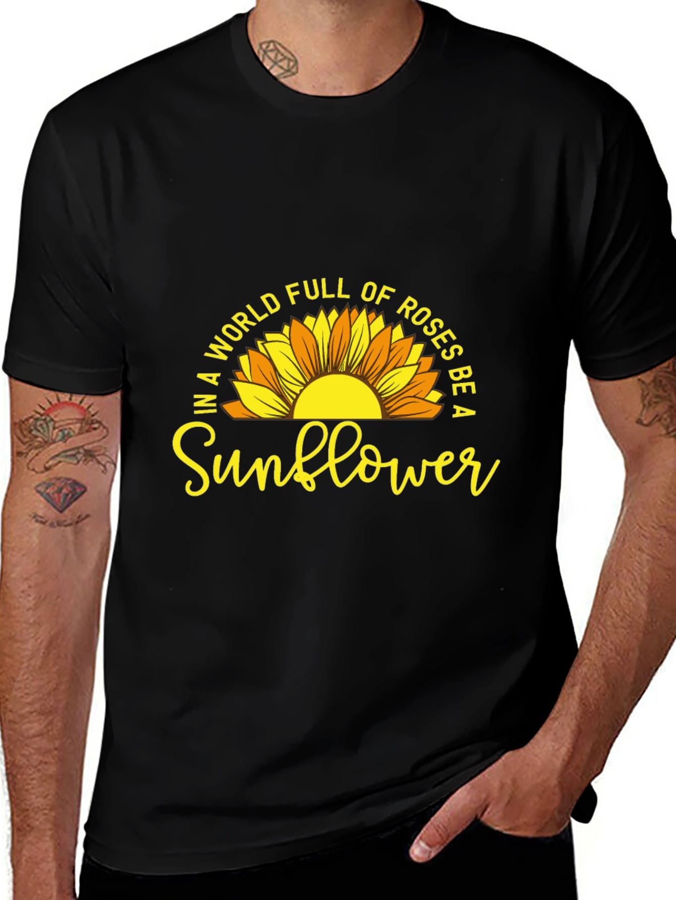 Be a Sunflower Graphic T-Shirt - Positive Vibes