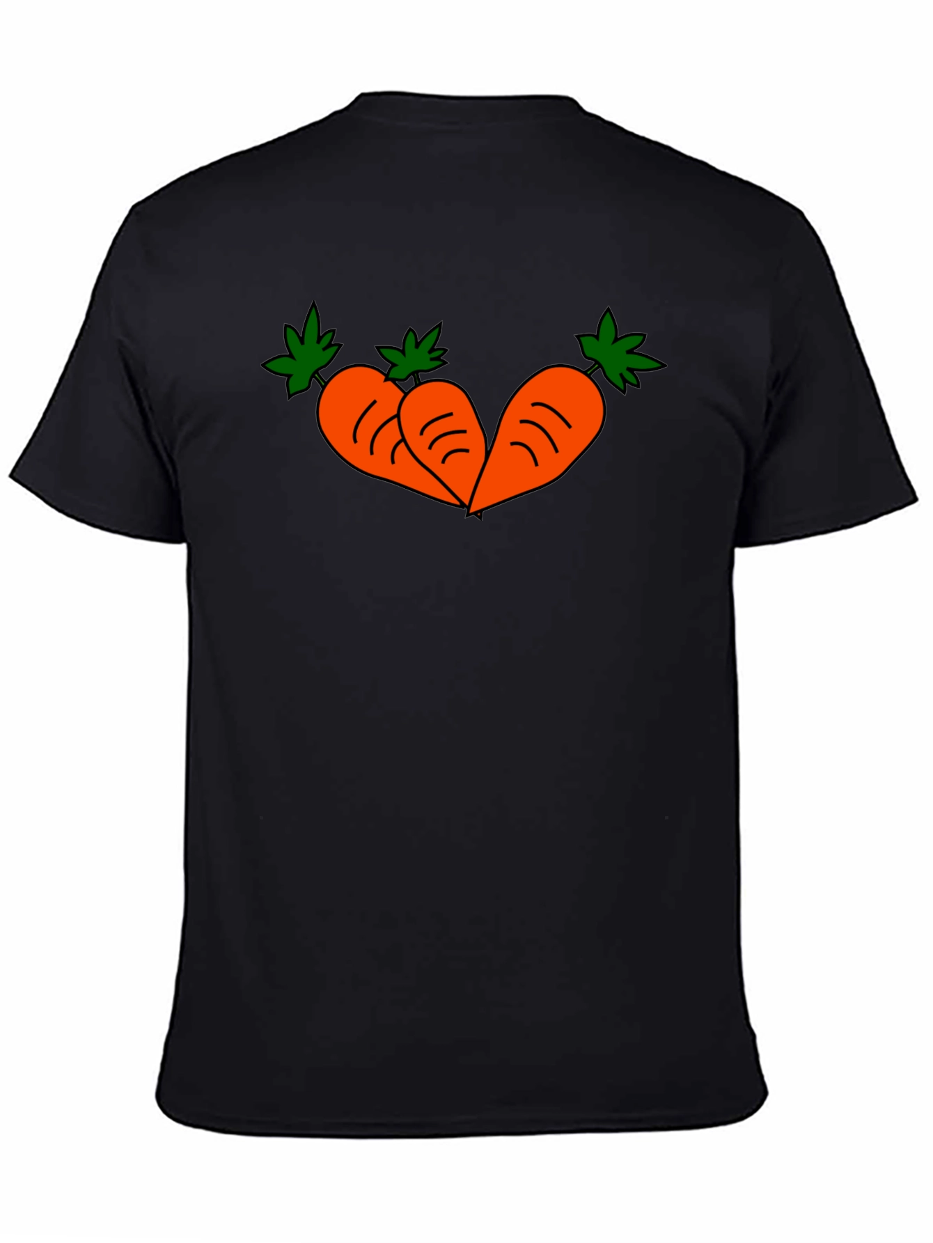 Carrot Trio Graphic T-Shirt - Black