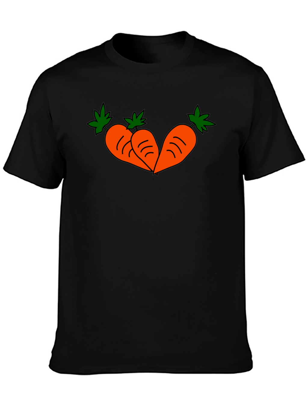 Carrot Trio Graphic T-Shirt - Black