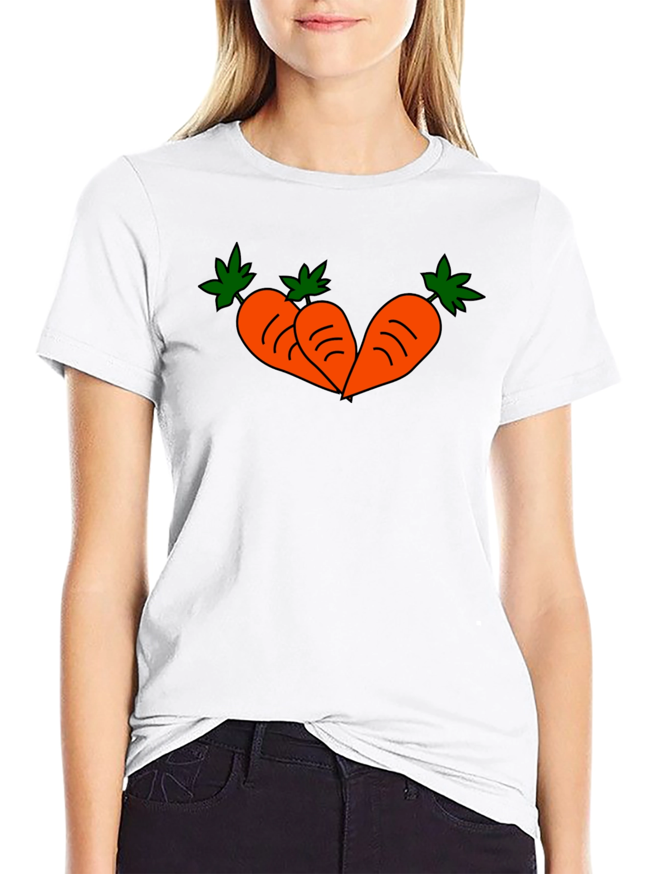 Carrot Trio Graphic T-Shirt - Black