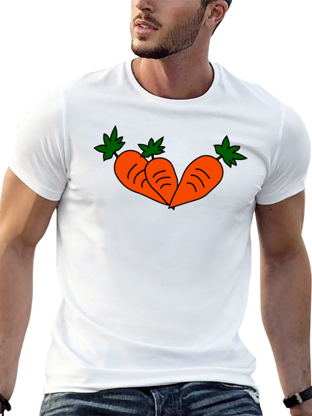 Carrot Trio Graphic T-Shirt - Black