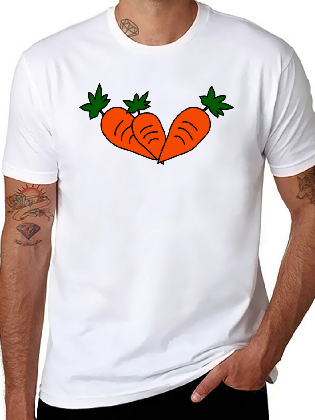 Carrot Trio Graphic T-Shirt - Black