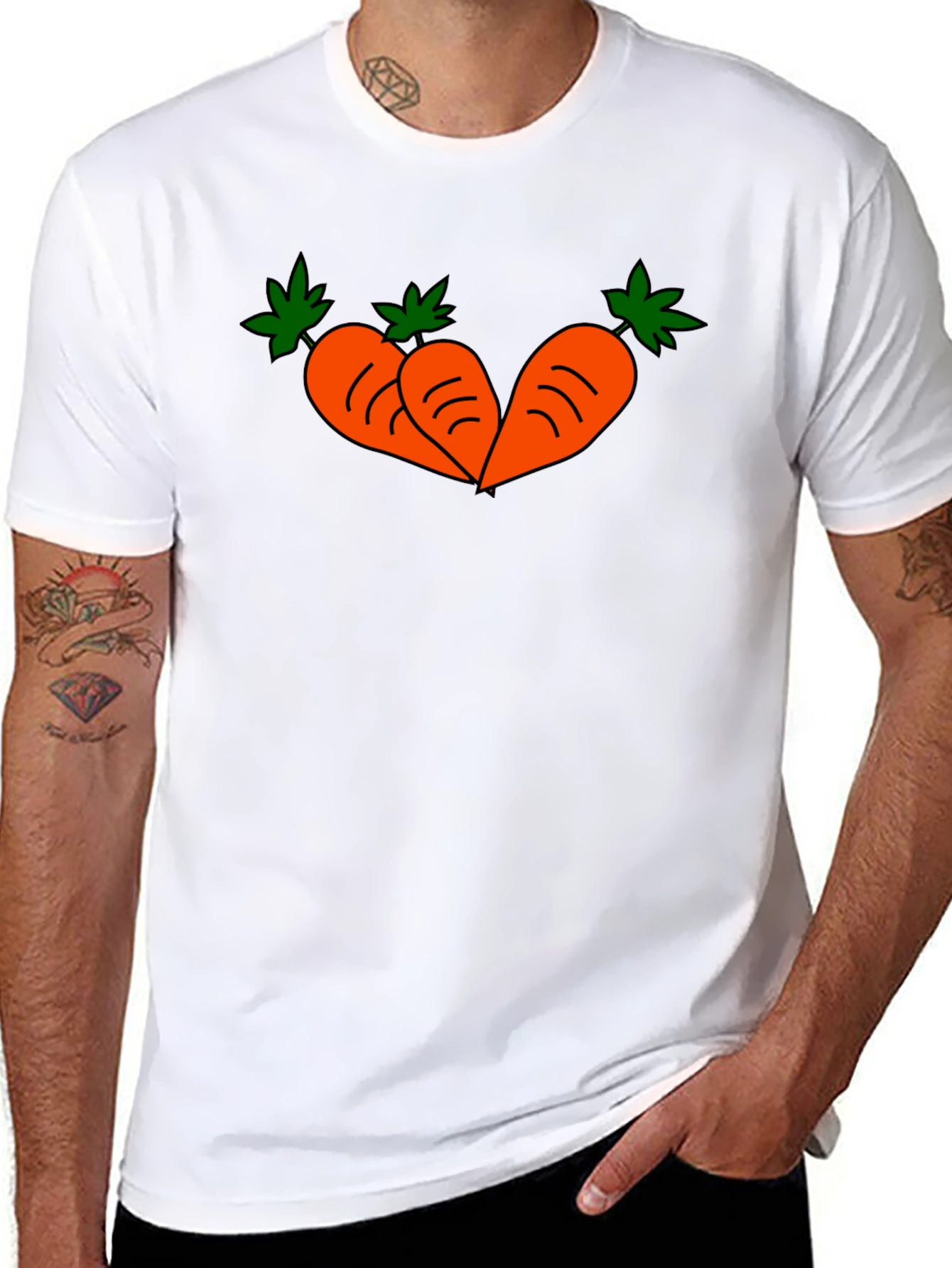 Carrot Trio Graphic T-Shirt - Black