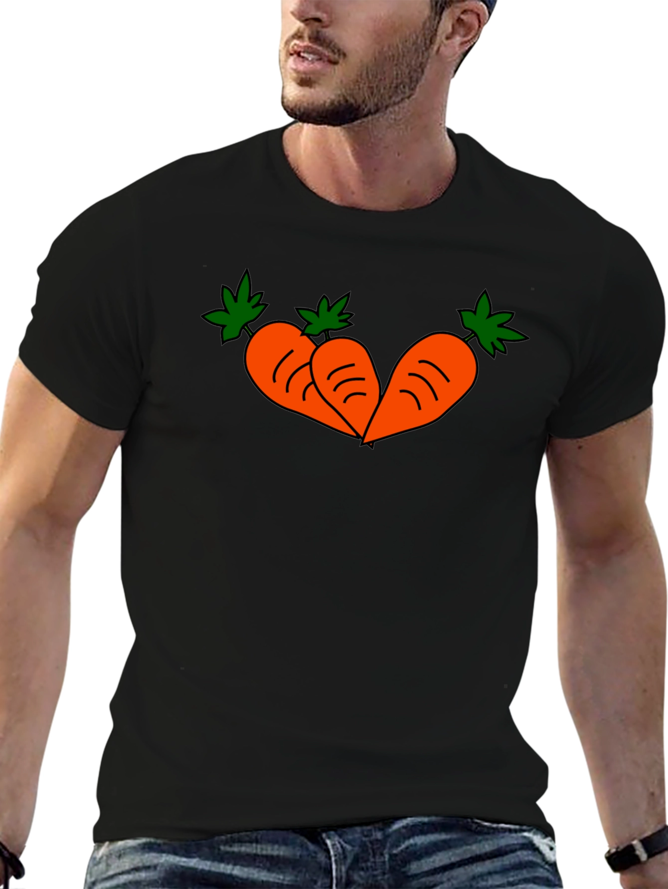 Carrot Trio Graphic T-Shirt - Black