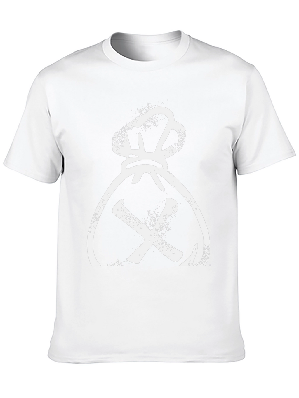 Distressed Money Bag Graphic Tee - Black Cotton T-Shirt