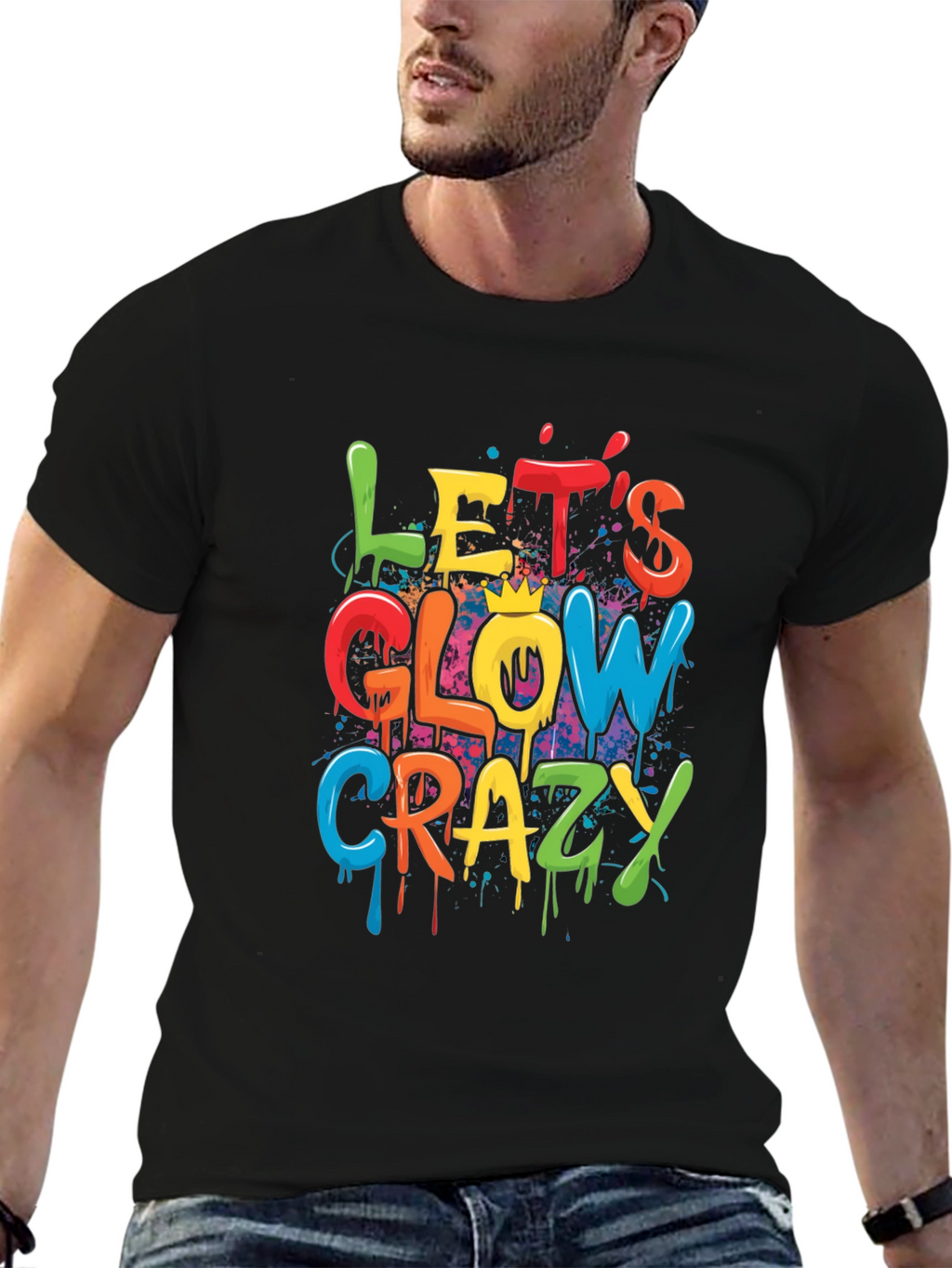 Lets Glow Crazy Graphic T-Shirt