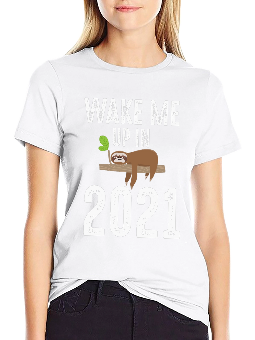 Wake Me Up in 2021 Sloth Graphic Tee