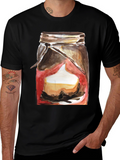 Mason Jar Dessert Graphic Tee - Black