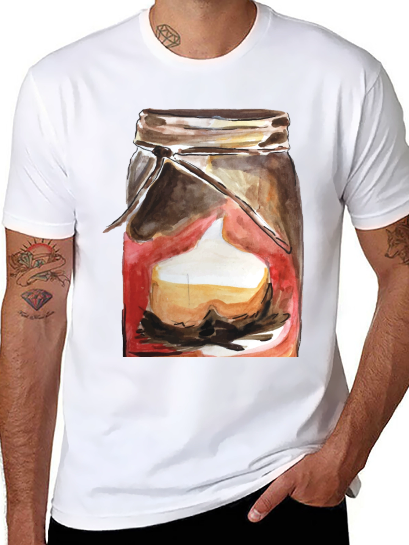 Mason Jar Dessert Graphic Tee - Black