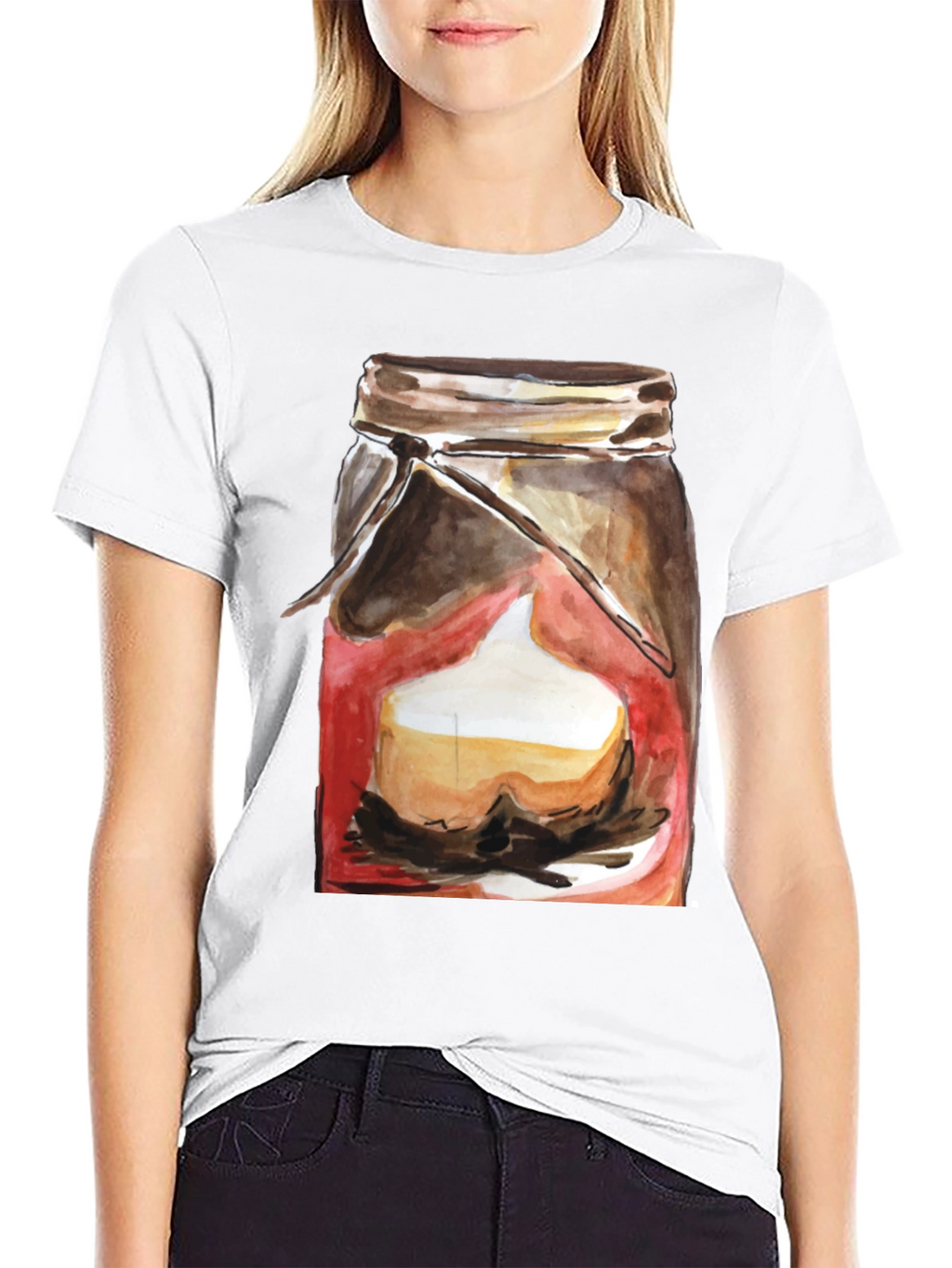 Mason Jar Dessert Graphic Tee - Black