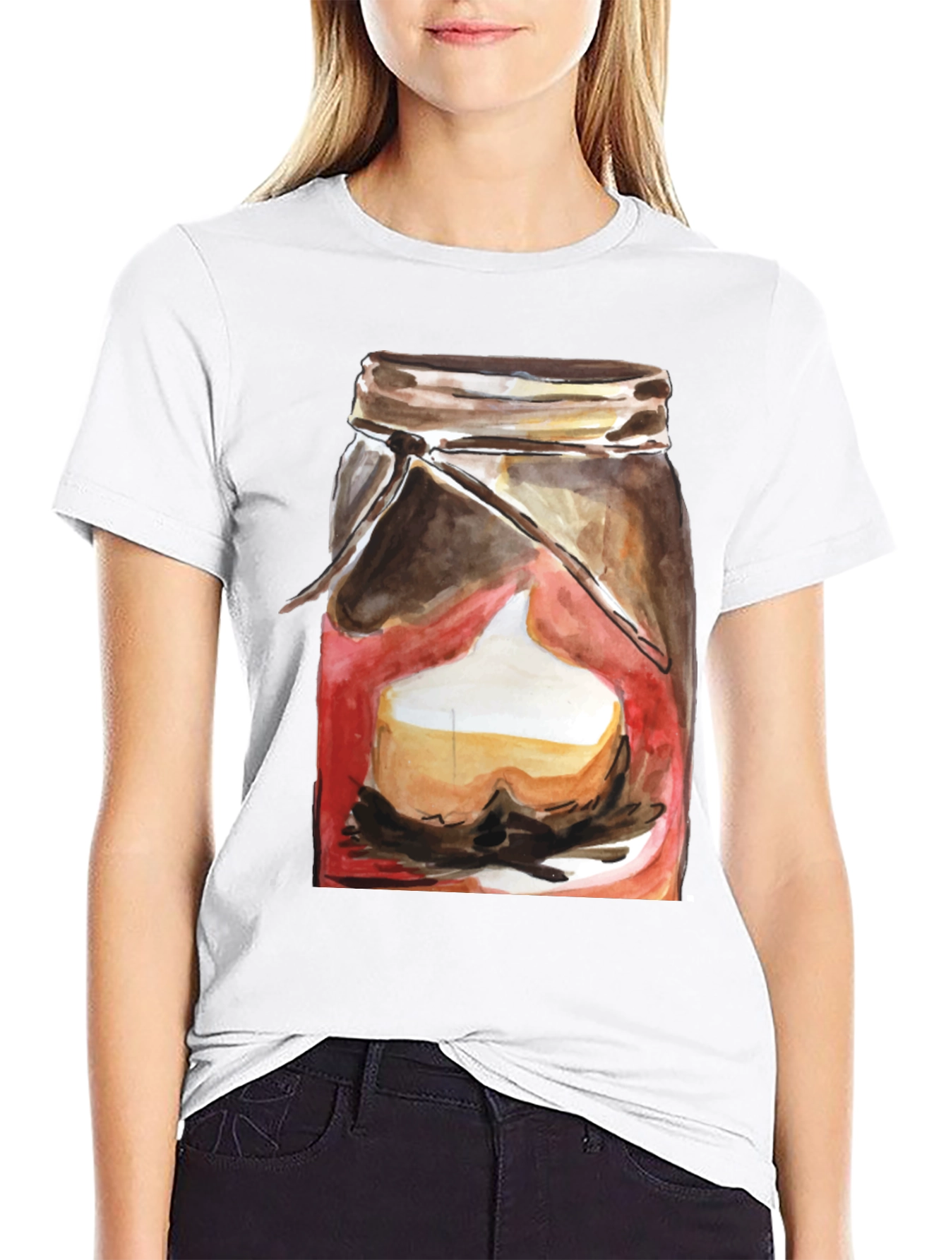 Mason Jar Dessert Graphic Tee - Black